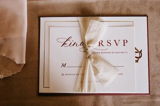 Elegant RSVP Card with Ribbon Detail, Perfect for Event Accessories