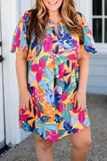 Clothes for ladies with curves UK — plus size floral mini dress — Fashionfitz