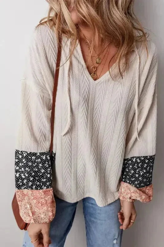 Patchwork Petals Knit Blouse