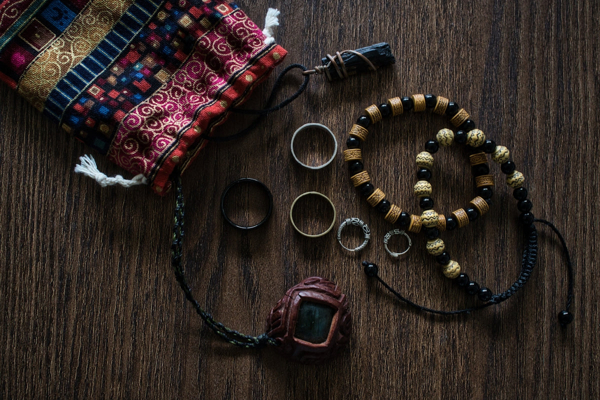 black and brown beaded bracelet