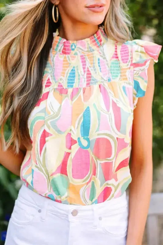 Featured image for How to Style a Yellow Abstract Ruffled Sleeves Blouse