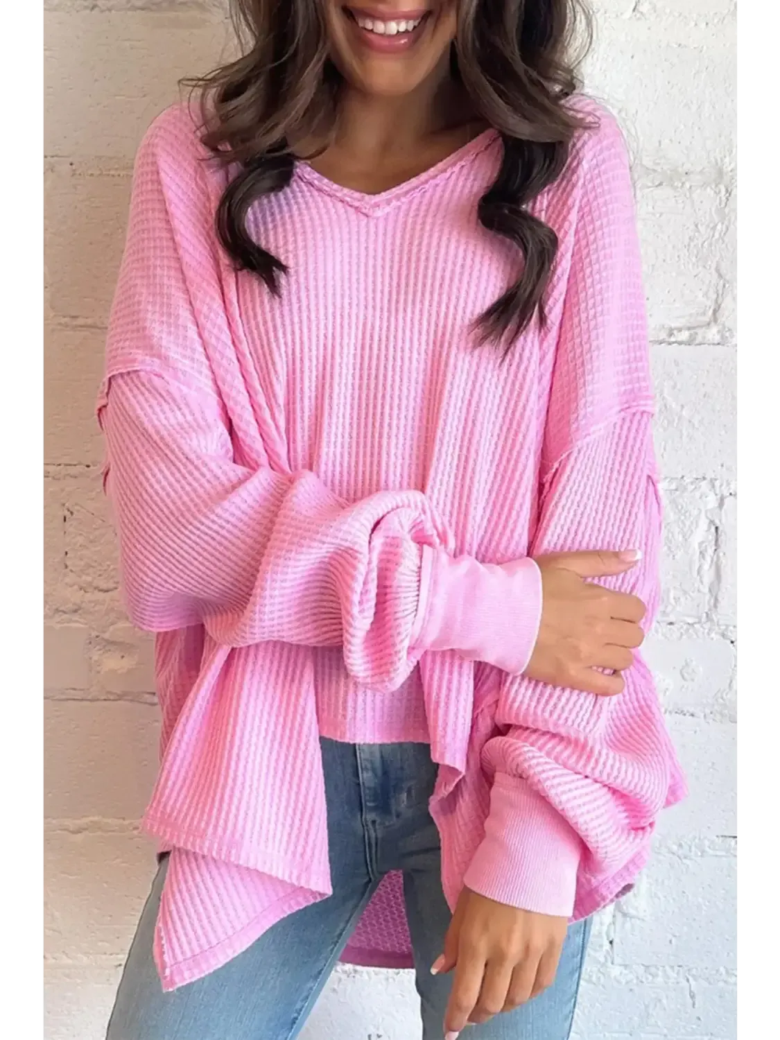 Trendy Long Sleeve Tops in Pink, Ideal for Brunch or Lounging in Cozy Styles