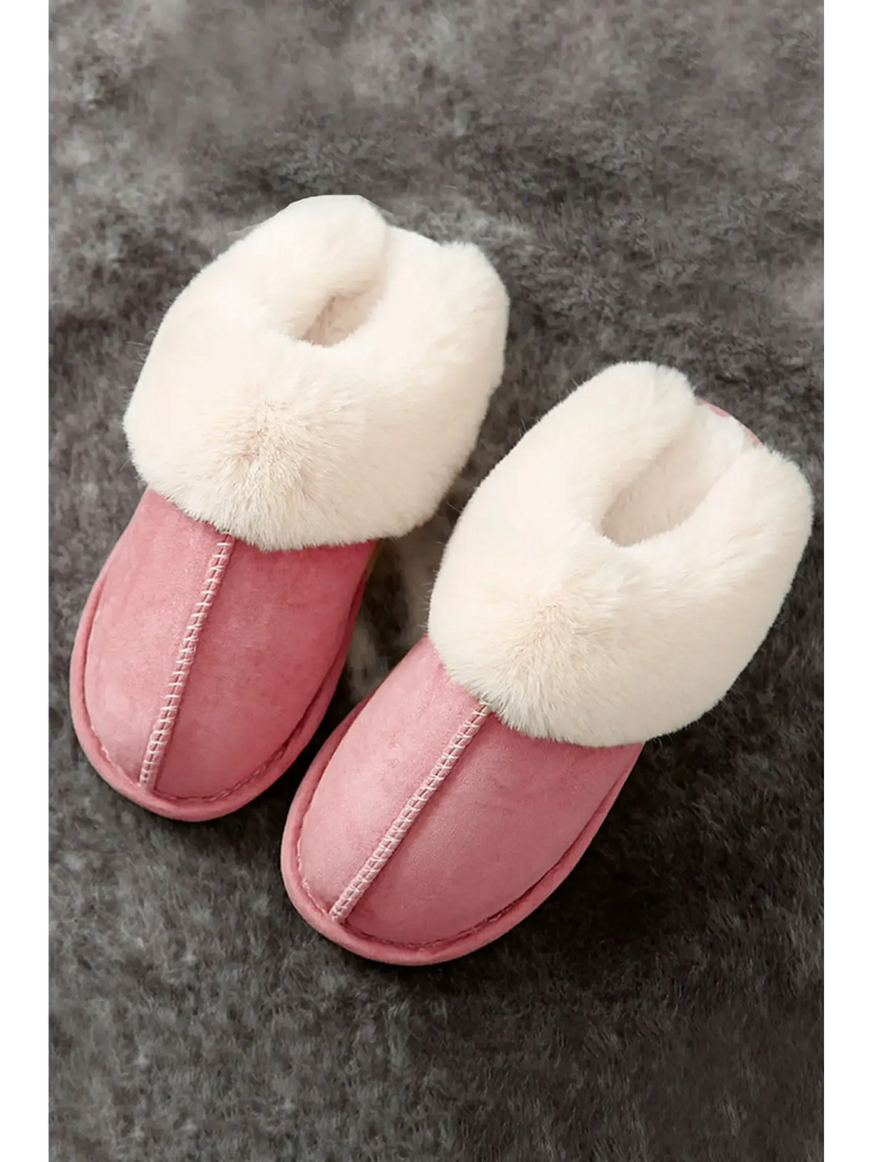 Cozy and stylish slippers with soft fur lining for indoor comfort and warmth
