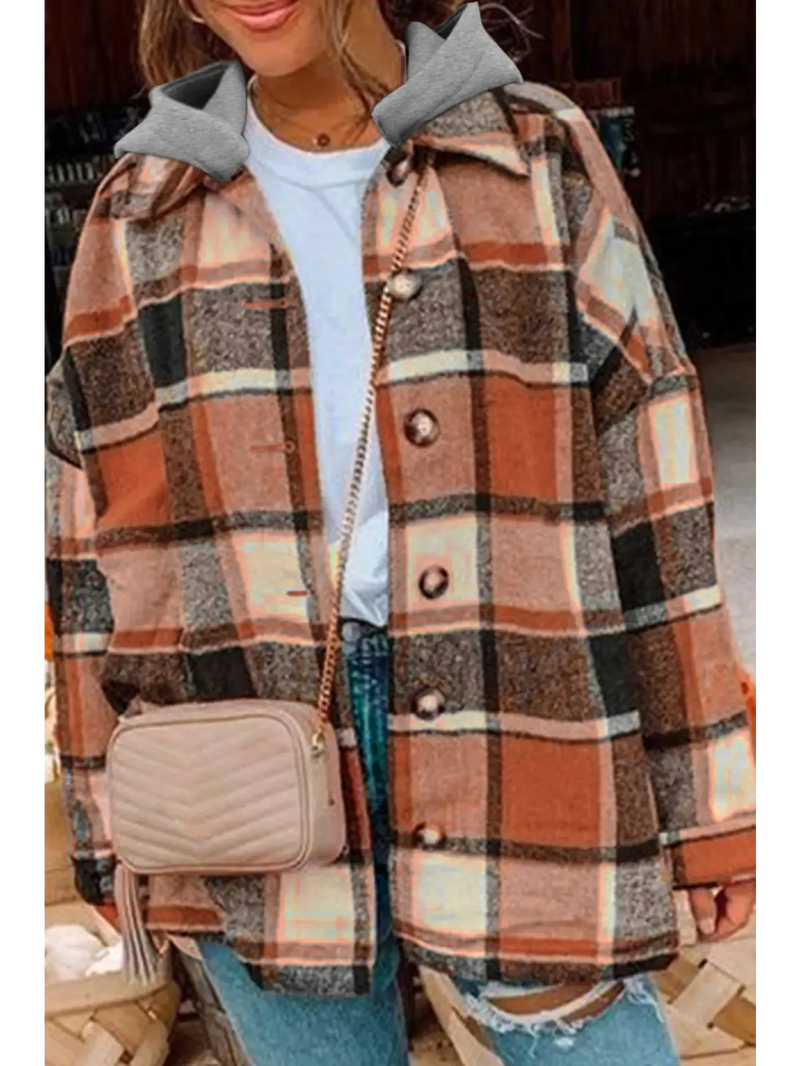 Stylish Women's Outerwear featuring a plaid coat with a hood for fashionable layering in cooler seasons