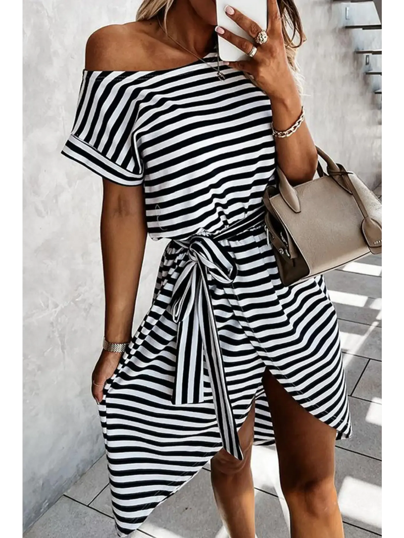 Stylish T-Shirt Dresses with Stripes and Tie Detail for Effortless Summer Fashion