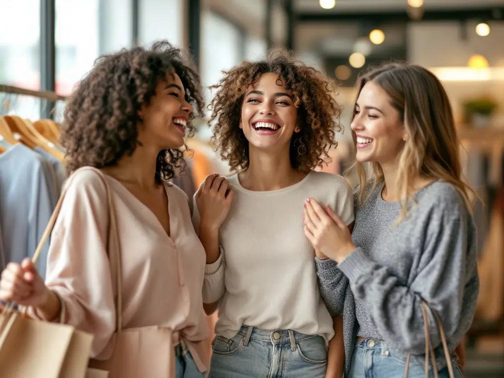 Bestselling Women's Tops collection featuring trendy blouses, crop tops, and casual tees showcased by happy shoppers