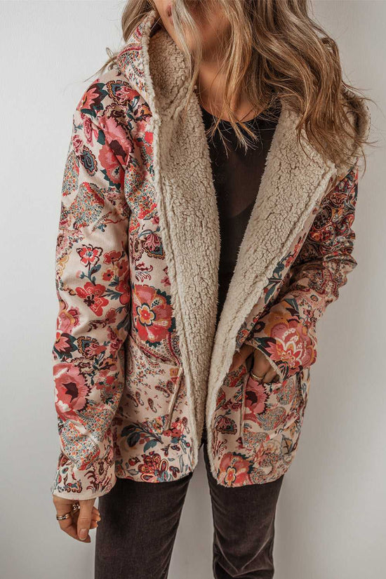 Paisley Sherpa-Lined Hooded Jacket