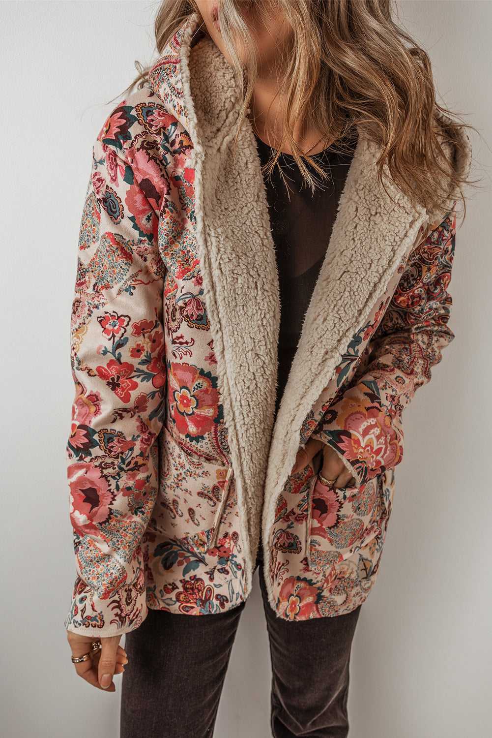 Paisley Sherpa-Lined Hooded Jacket