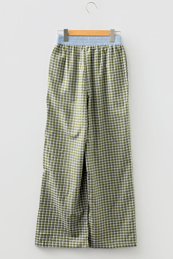 Ladies Brown Gingham Boxer Trousers