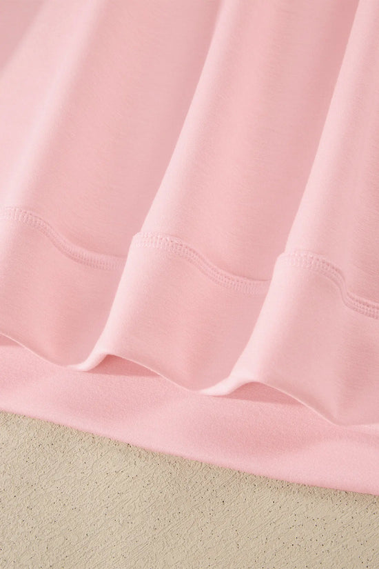 Exposed seam mock neck oversized tee shorts two piece set pockets outfit sets