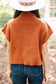Gray Patch Pocket Ribbed Knit Short Sleeve Sweater