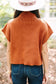 Oatmeal Patch Pocket Ribbed Knit Short Sleeve Sweater Dress