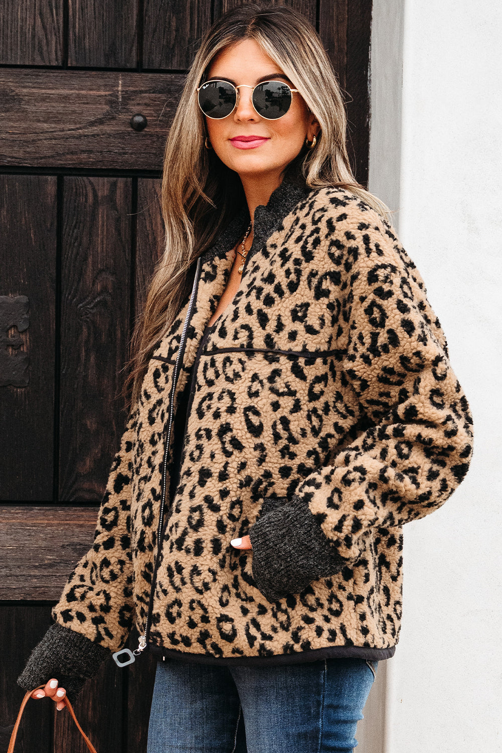 Khaki Leopard Crop Jacket