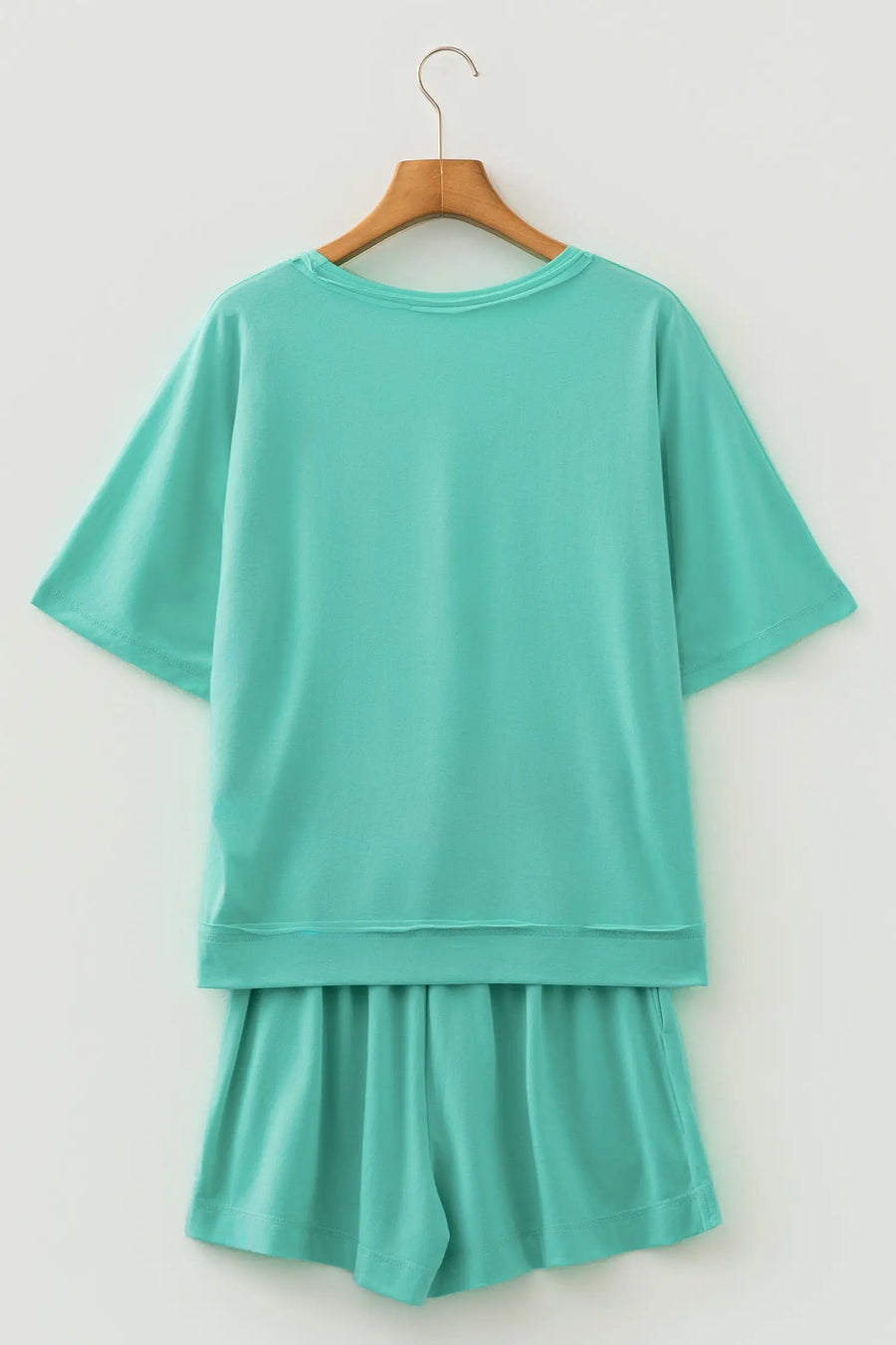 Raw Edge Patch Pocket Oversized Top and Shorts Set Women UK