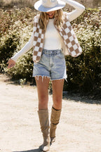 Monochrome Mosaic Sherpa Vest