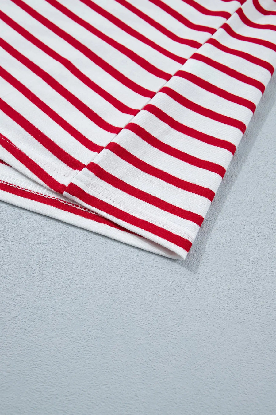 Red and white striped scallop trim co-ord set full length — Fashionfitz UK