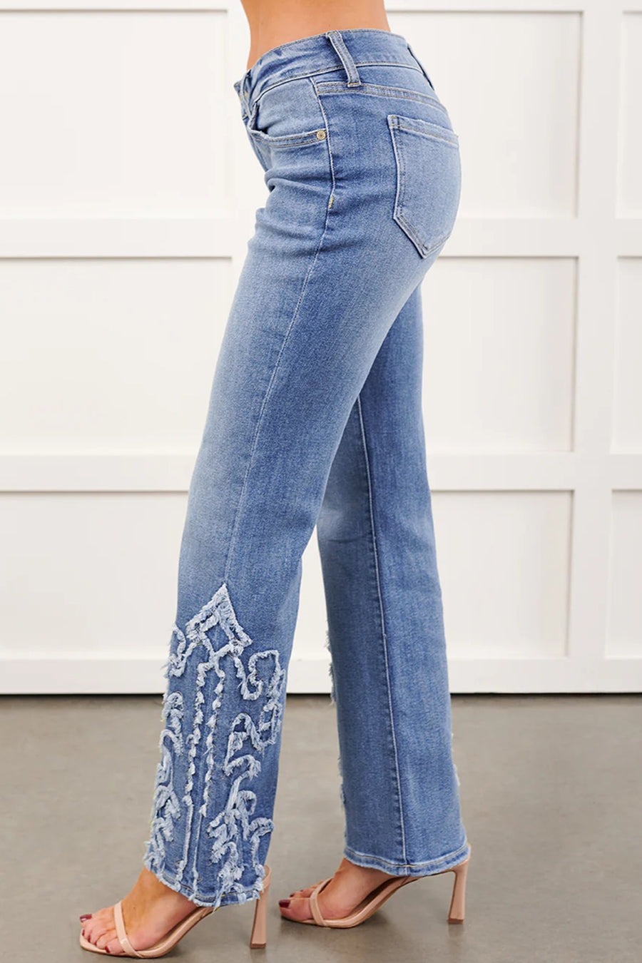 Ashleigh Blue Embroidered Western Flare Leg Jeans