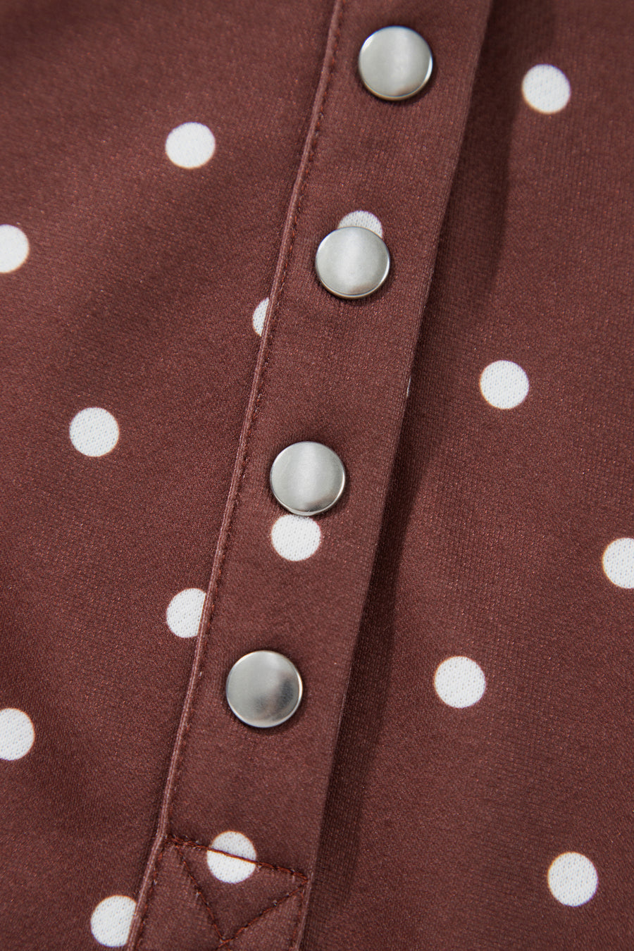Pink Polka Dot Metal Button Collar Pullover Sweatshirt Women UK