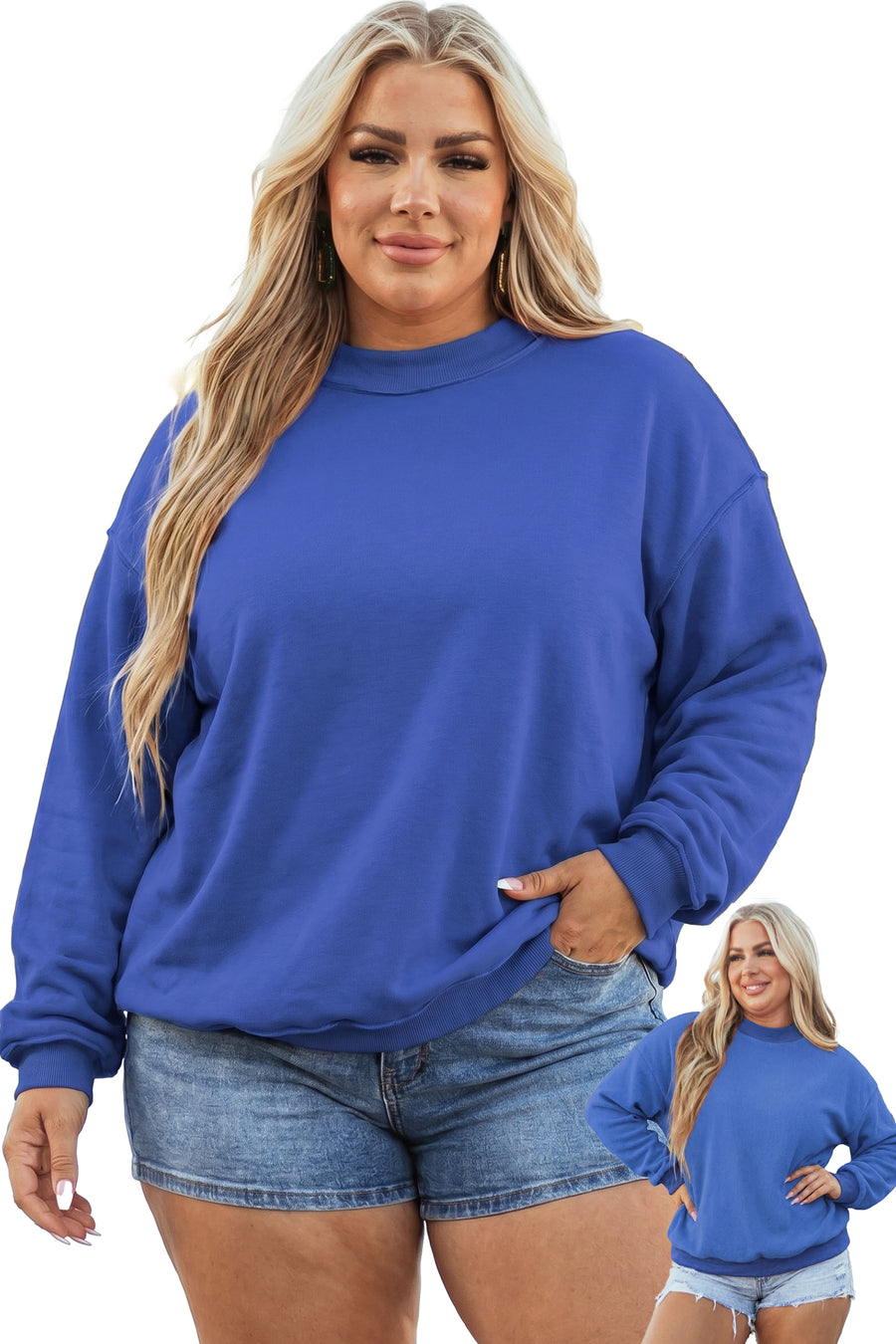 Grey Reversible Double Wear Plus Size Sweatshirt Women UK