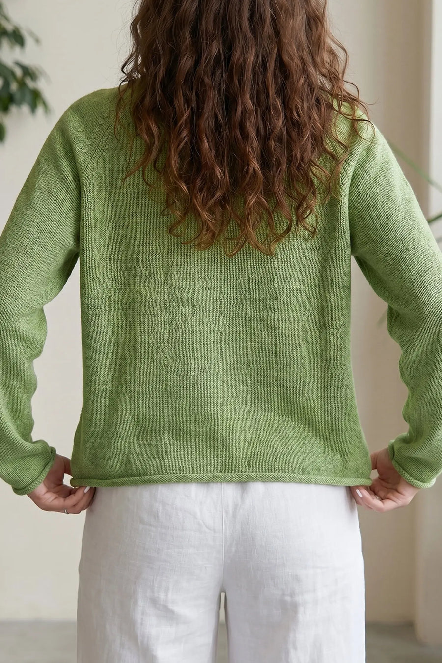 Fish Knit Oversized Round Neck Sweater