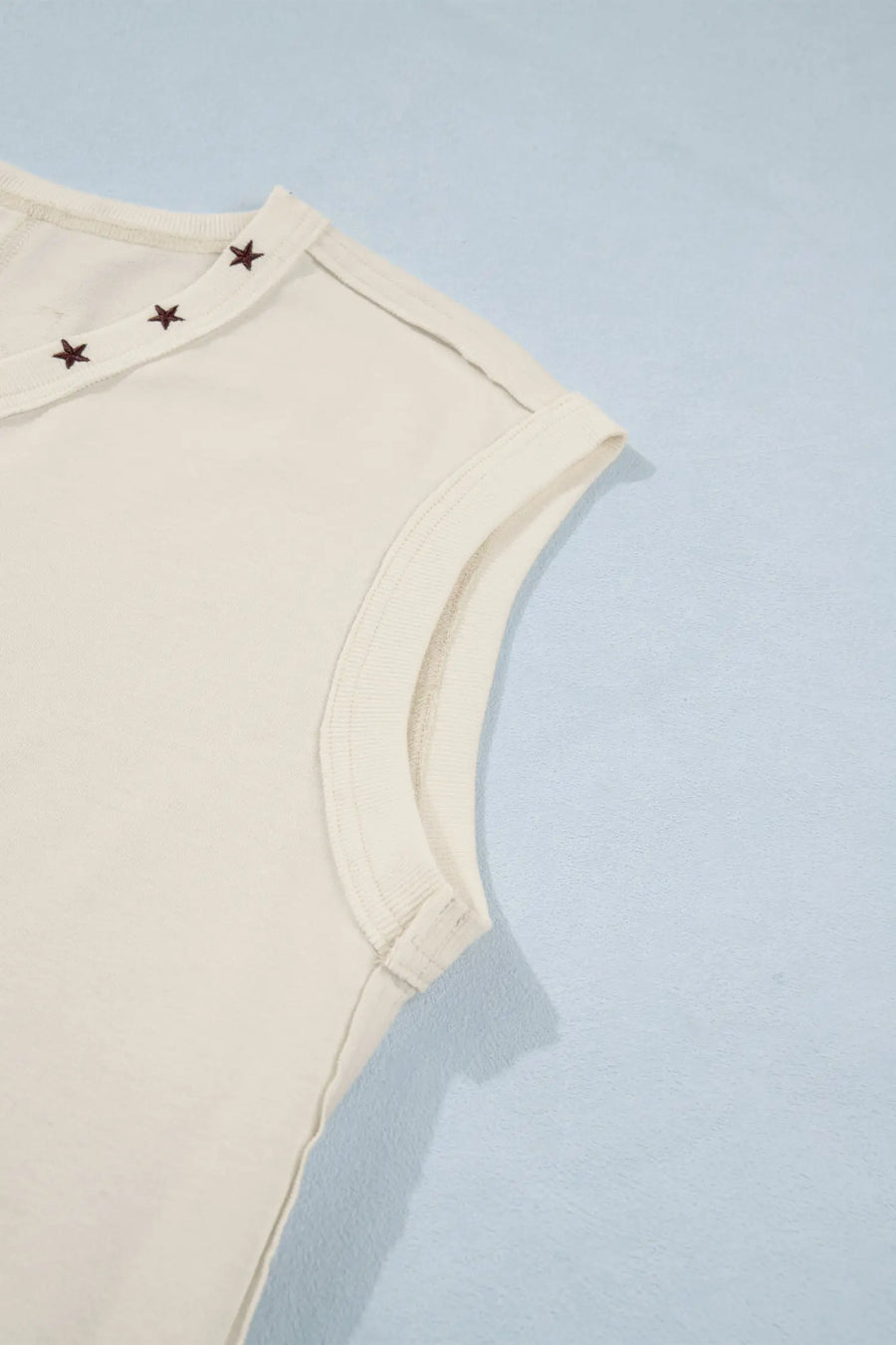 White western tank UK — horseshoe embroidery and V-neck detail, summer festival