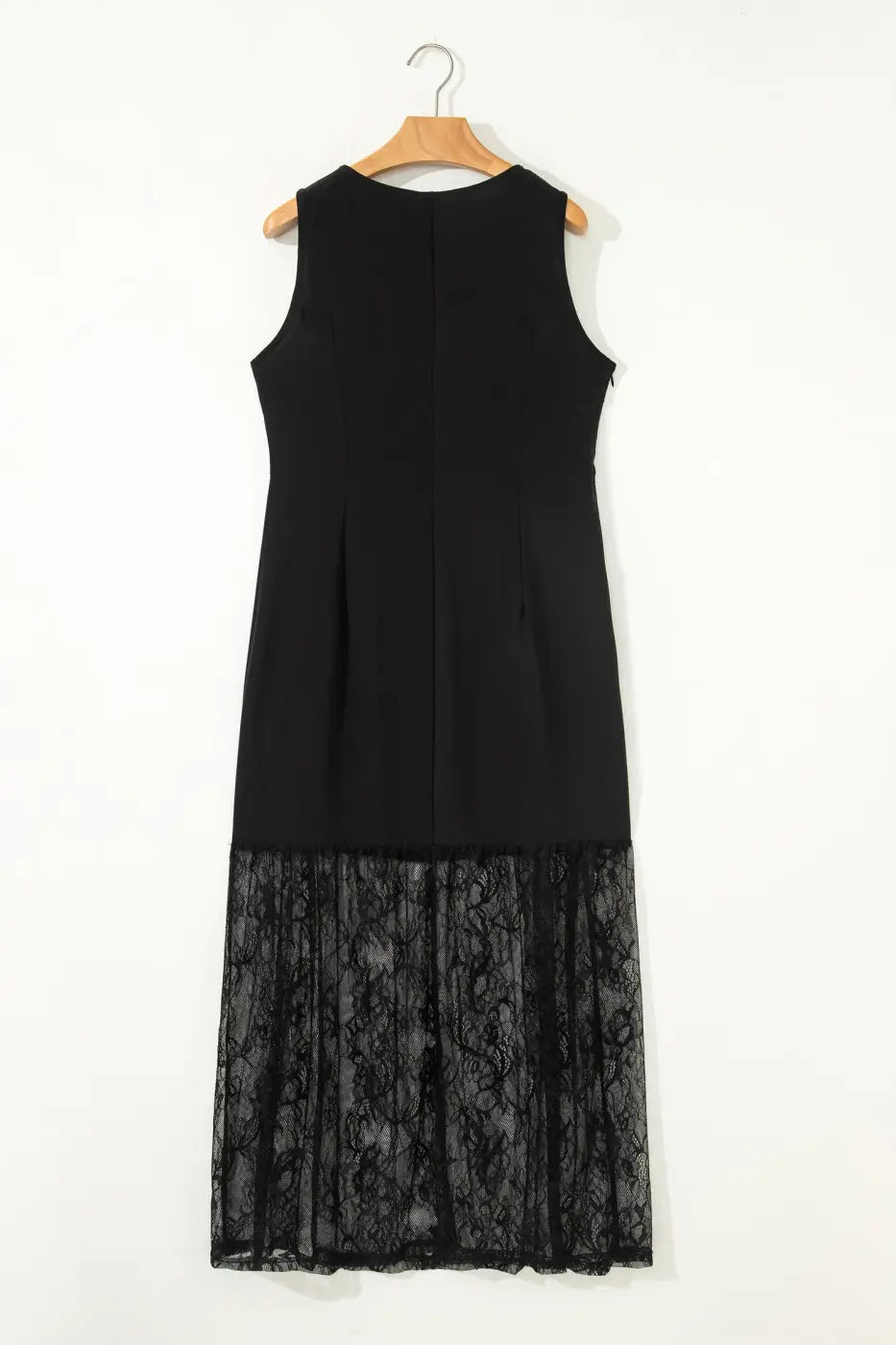 Black lace maxi dress women | elegant sleeveless