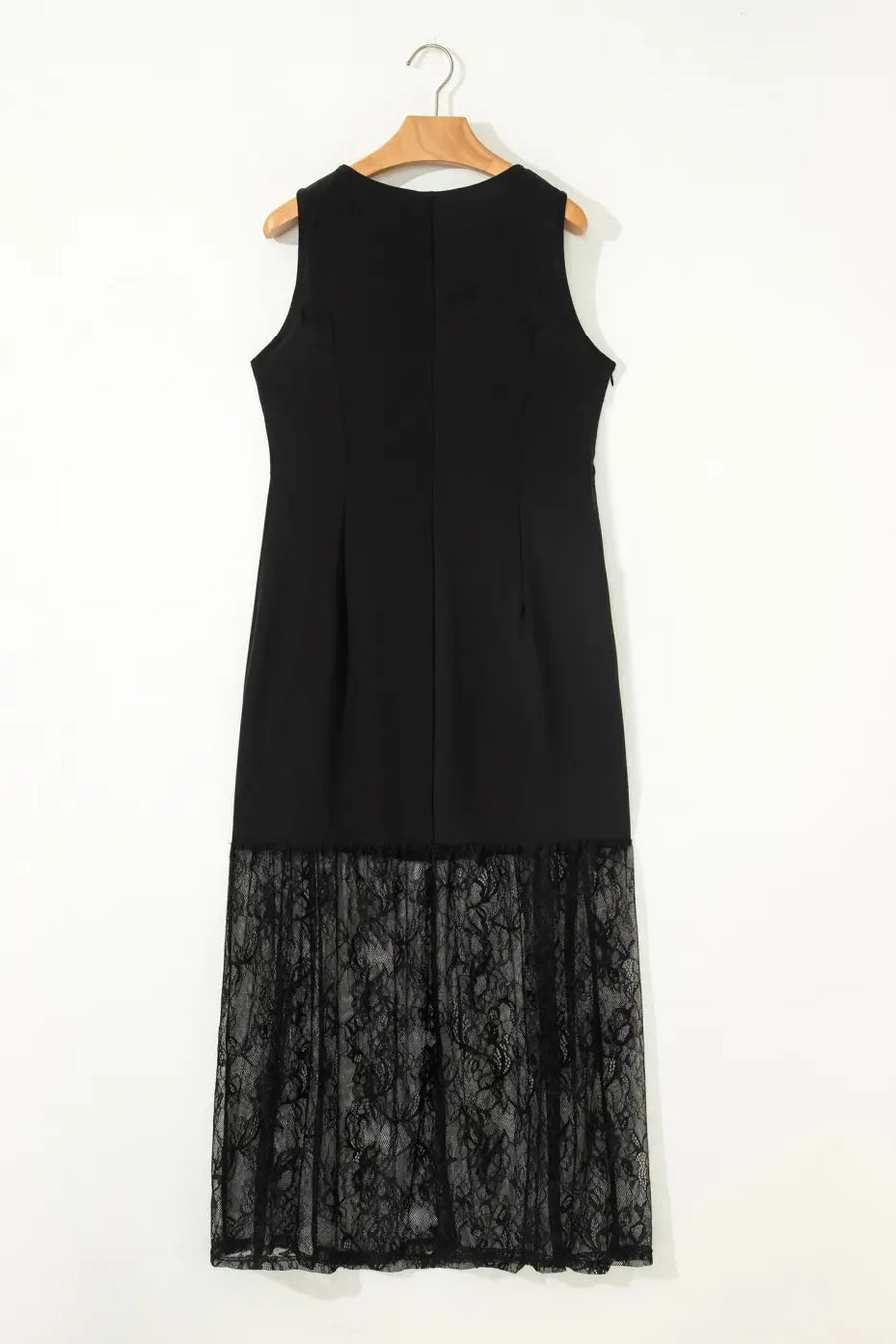 Black lace maxi dress women | elegant sleeveless