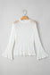 White Sheer Lace Bell Sleeve Blouse