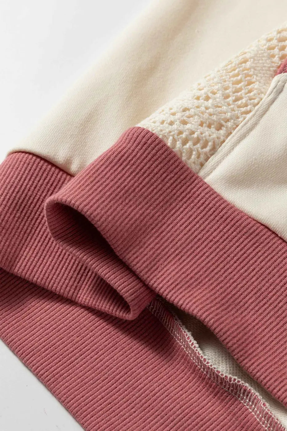 Women’s white contrast trim crochet knit hoodie | fadhionfitz