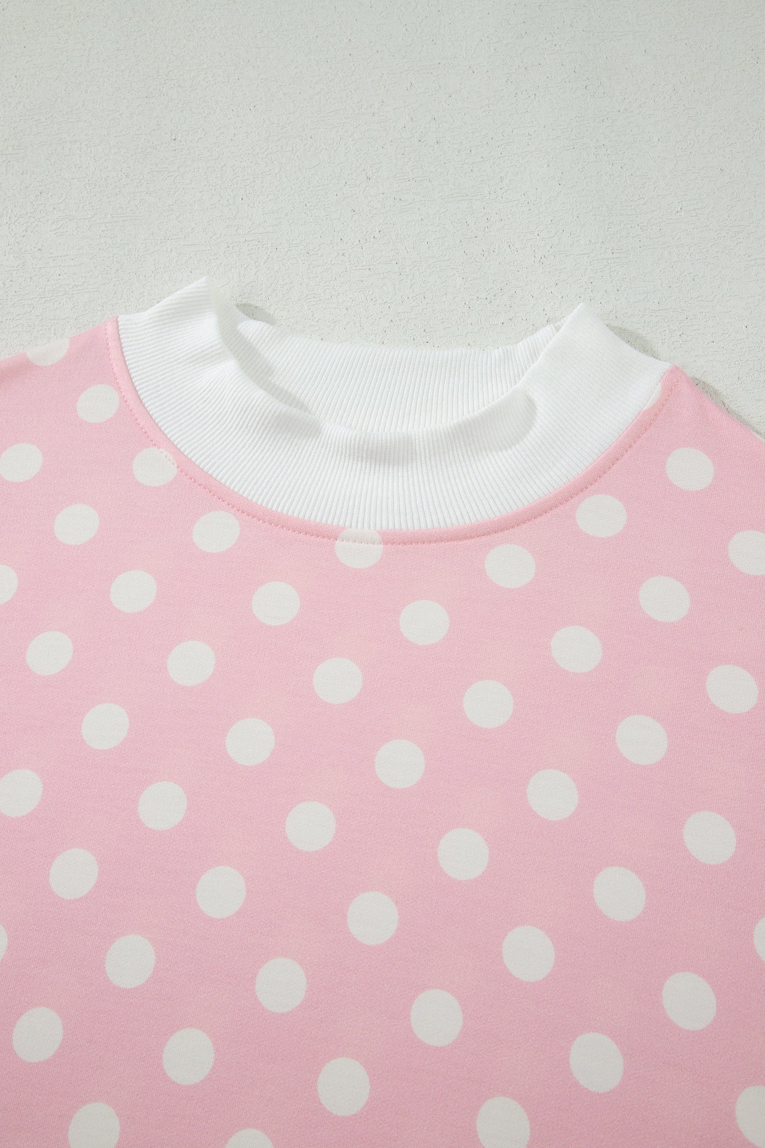 Polka Dot Mock Neck Short Sleeve Top & Shift Trousers Co-Ord Set