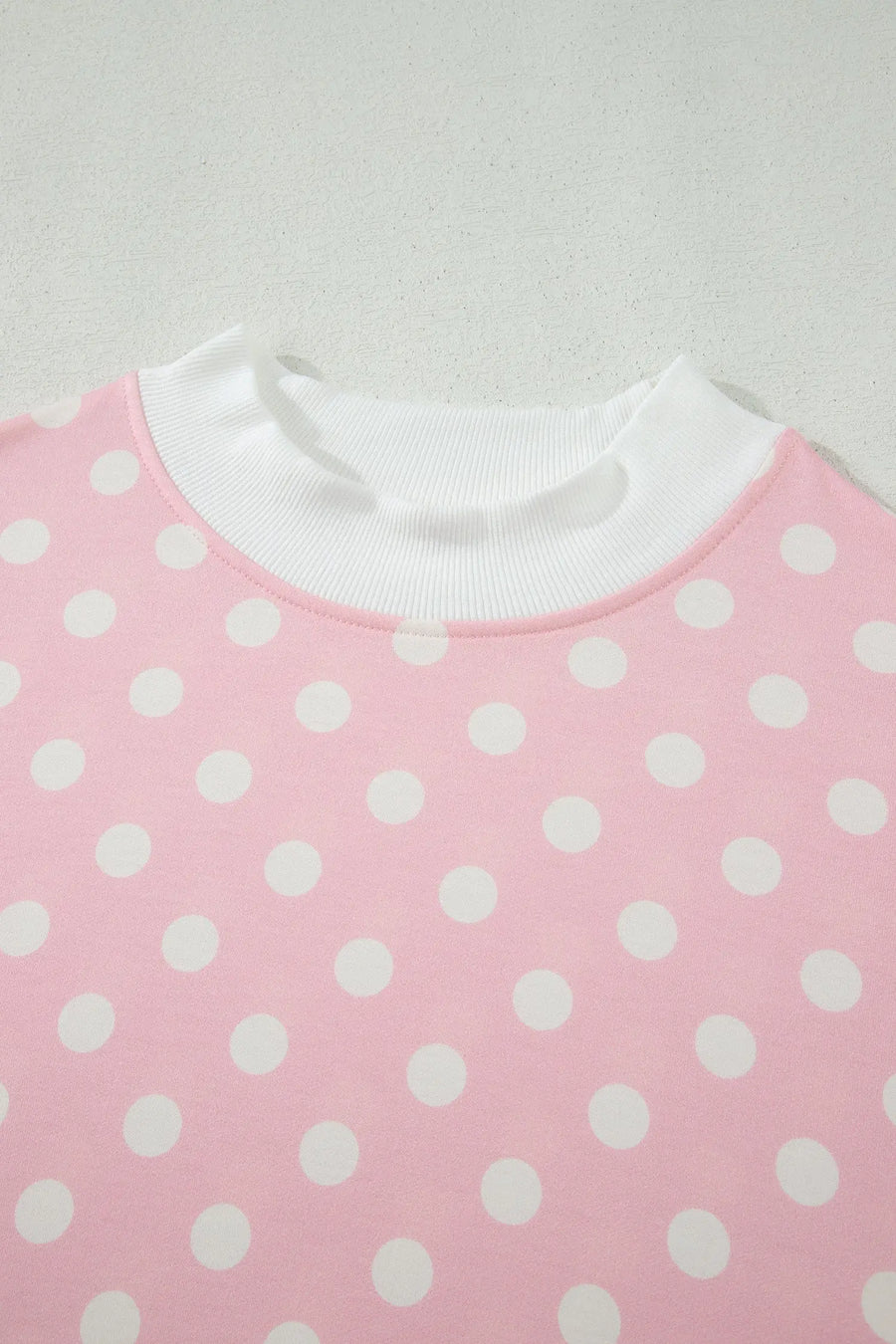 Polka Dot Mock Neck Short Sleeve Top & Shift Trousers Co-Ord Set