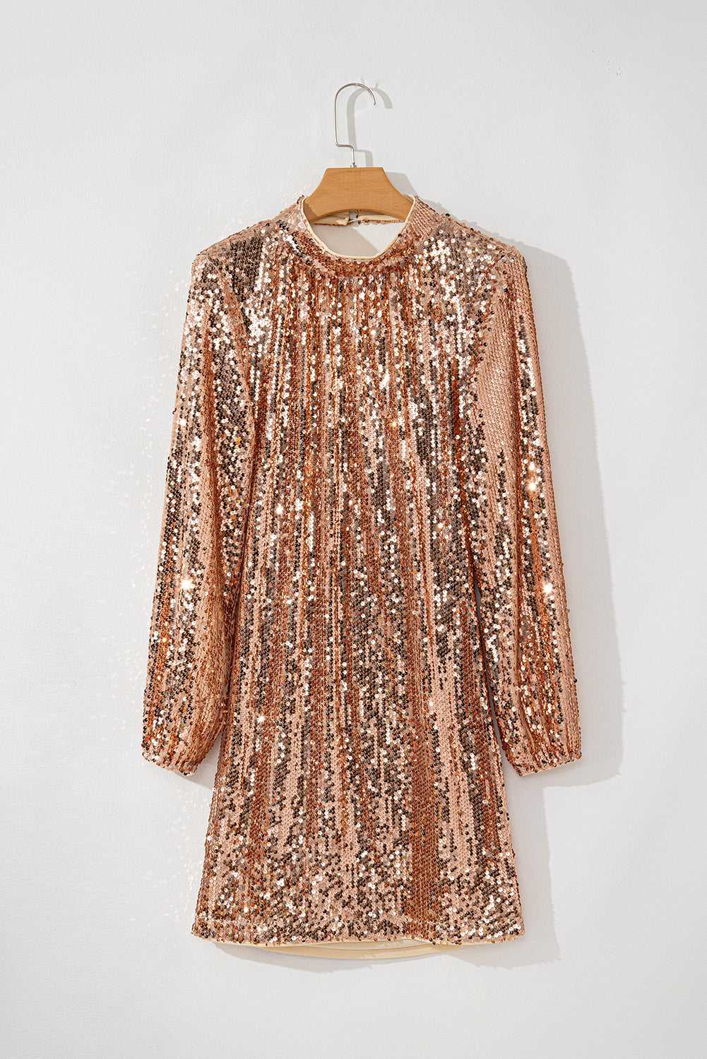 Glimmer Goddess Mini – Gold Sequin Cutout Dress