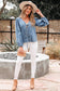 Blue Ties Puff Denim Top