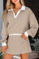 Cropped Top Drawstring Skirt Set