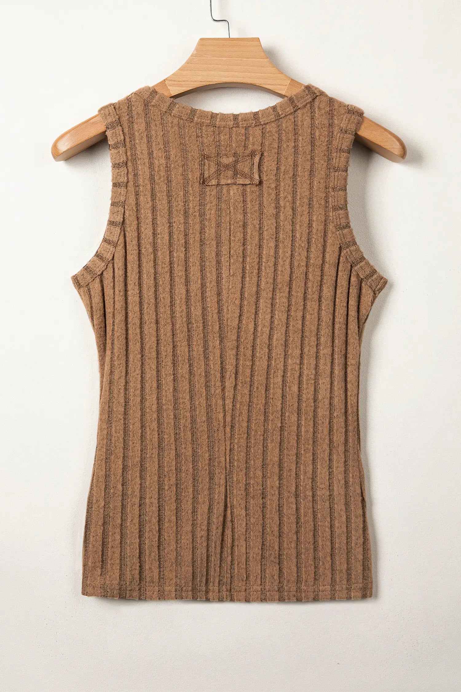Ribbed mineral wash tank top slim fit round neck sleeveless tops
