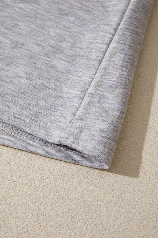 Patchwork Stripe Raw Edge Hem Oversized Short Sleeve Round Neck Tee