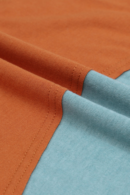 Green Colorblock Bishop Sleeve Top - Striped Casual Chic