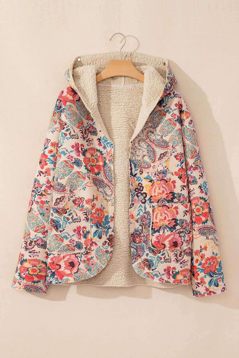 Paisley Sherpa-Lined Hooded Jacket