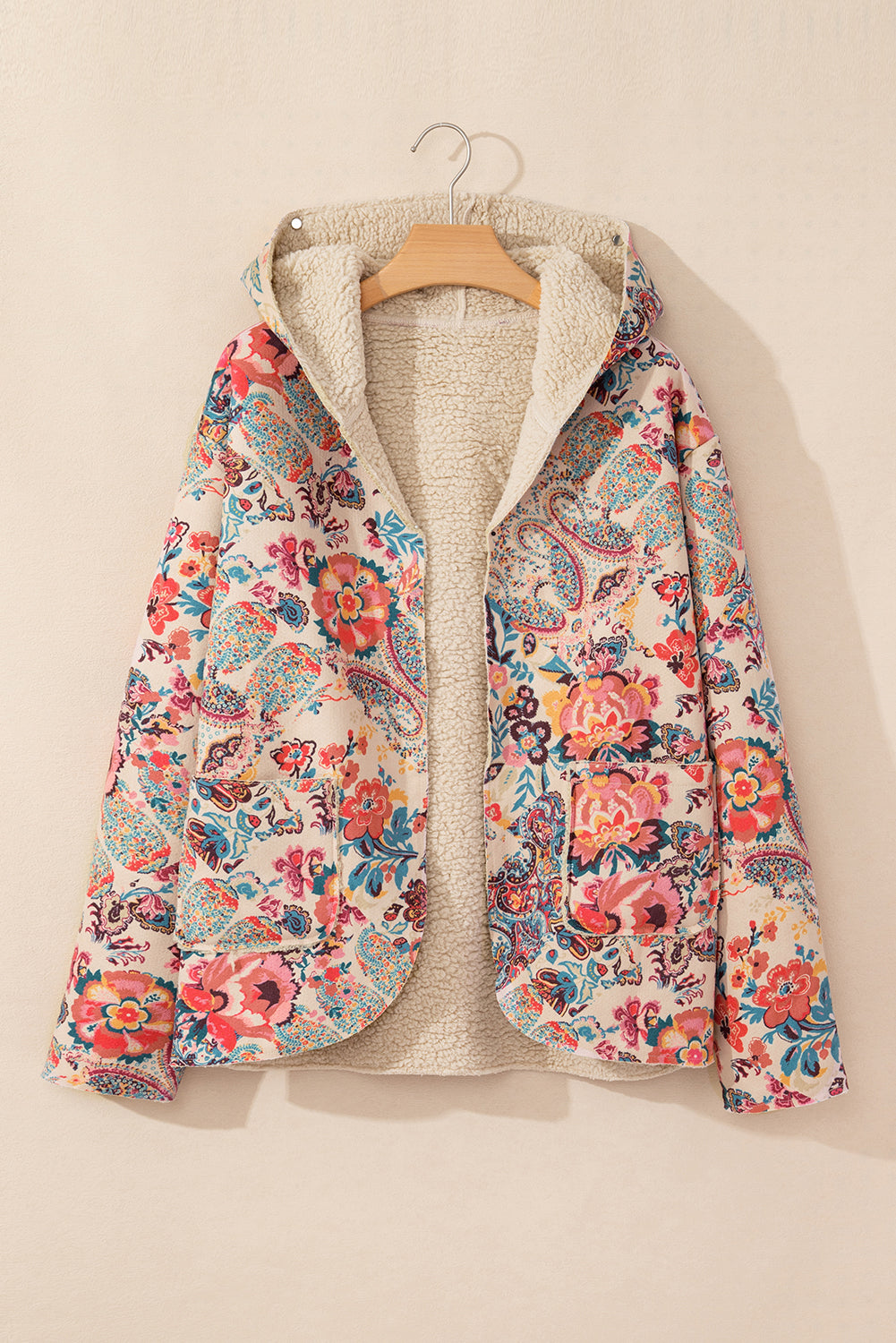 Paisley Sherpa-Lined Hooded Jacket