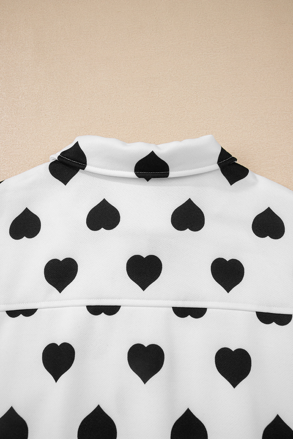 White Heart Print Windbreaker Jacket