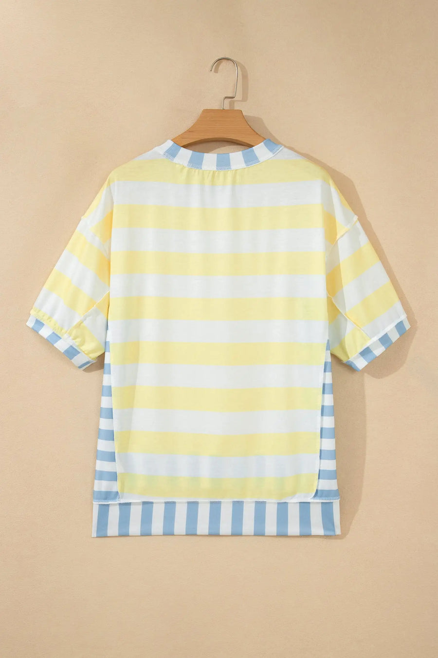 Stripe Exposed Seam Contrast Oversized Top Women UK