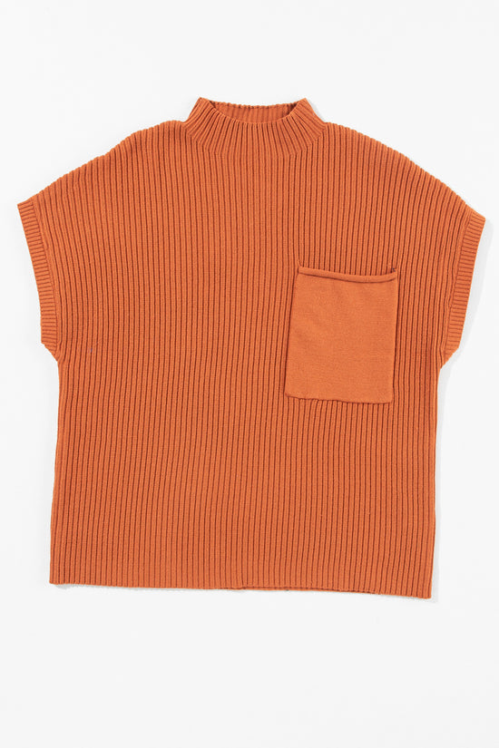 Cozy Oatmeal Sweater Dress - Ribbed Knit with Pockets