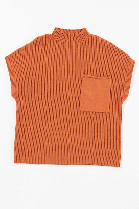 Cozy Oatmeal Sweater Dress - Ribbed Knit with Pockets