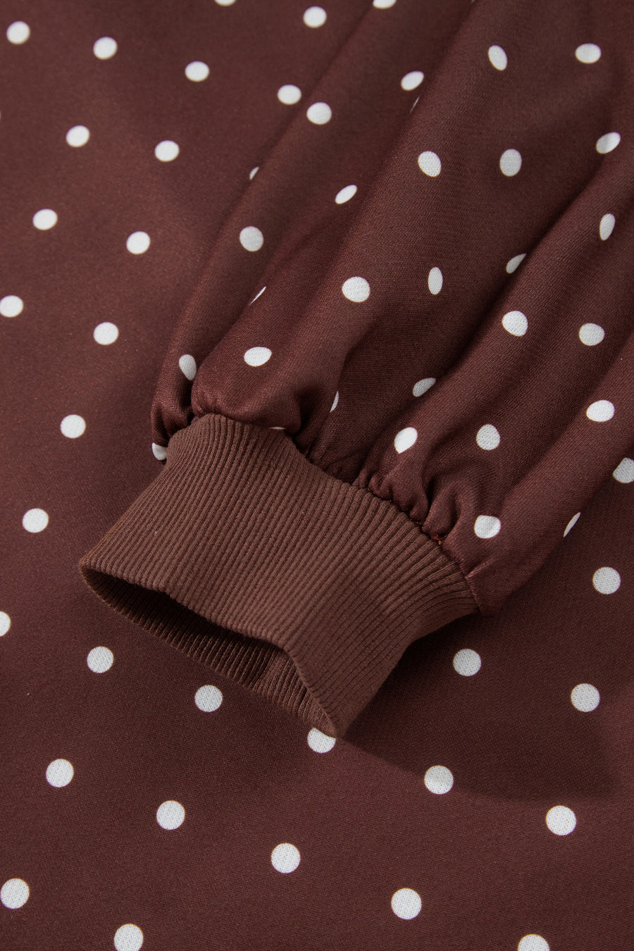Pink Polka Dot Metal Button Collar Pullover Sweatshirt Women UK