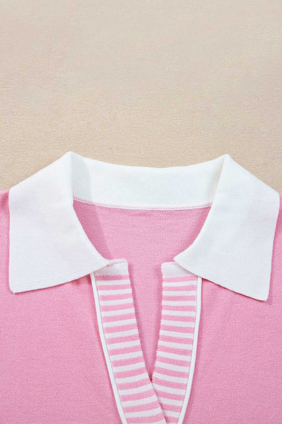 Pink Polo Knit Jumper