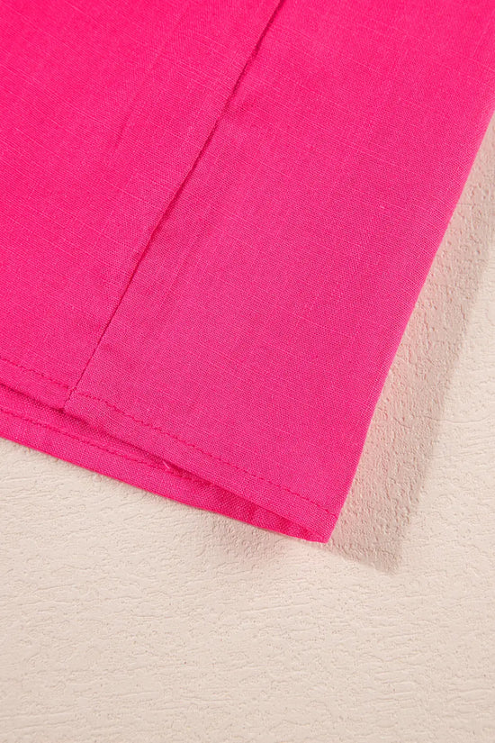 Pink embroidered cotton blouse - tassel tie | fashionfitz