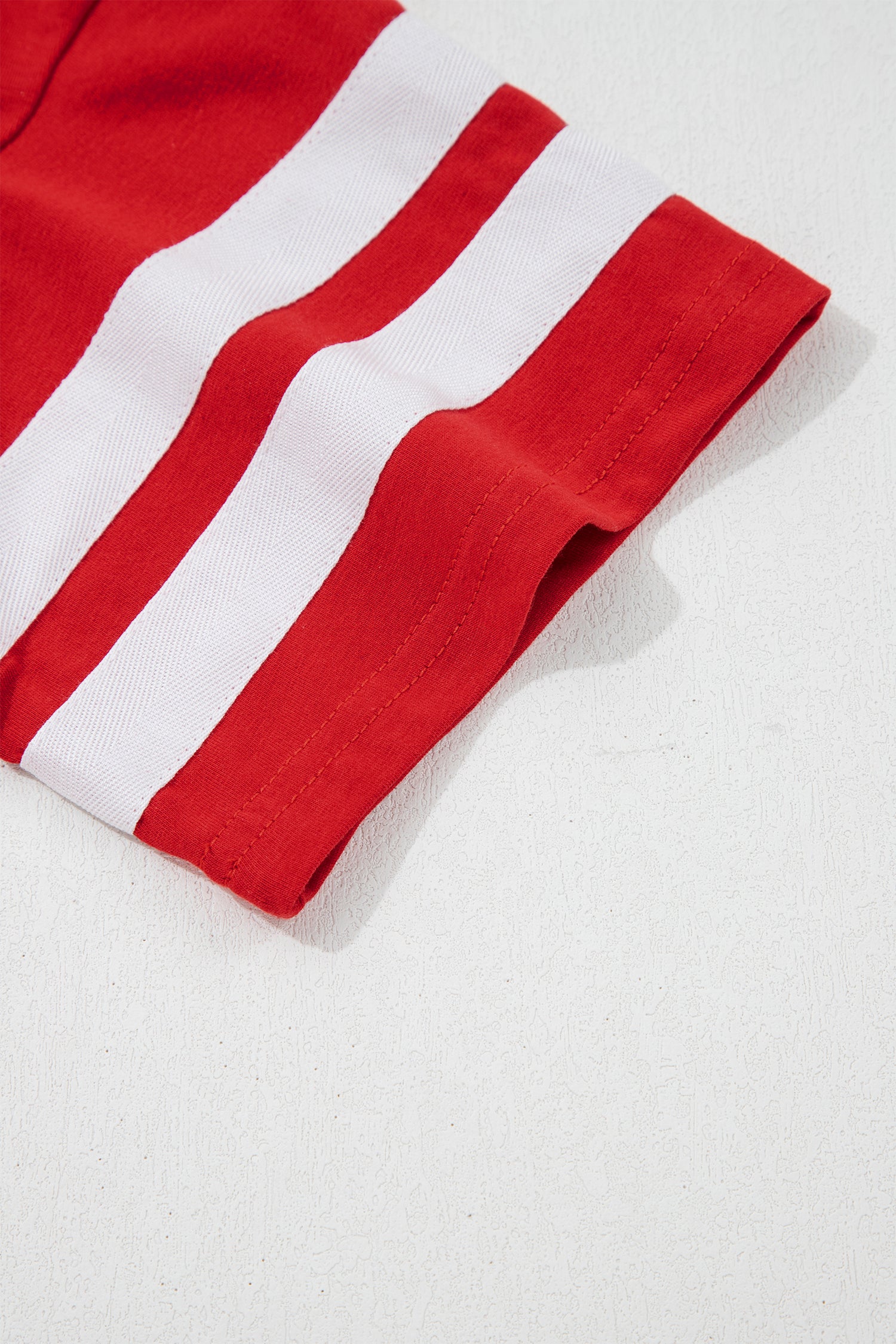 Varsity Stripe Crew Neck Short Sleeve Cotton T-Shirt