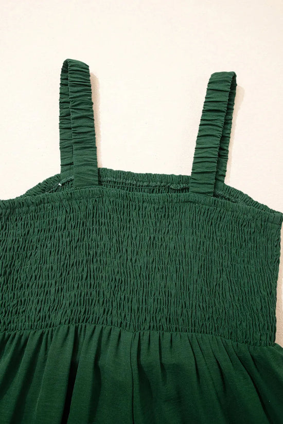 Smocked Wide Leg Jumpsuit - Fashionfitz