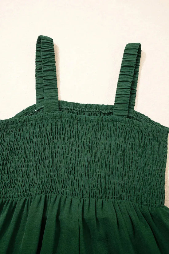 Smocked Wide Leg Jumpsuit - Fashionfitz