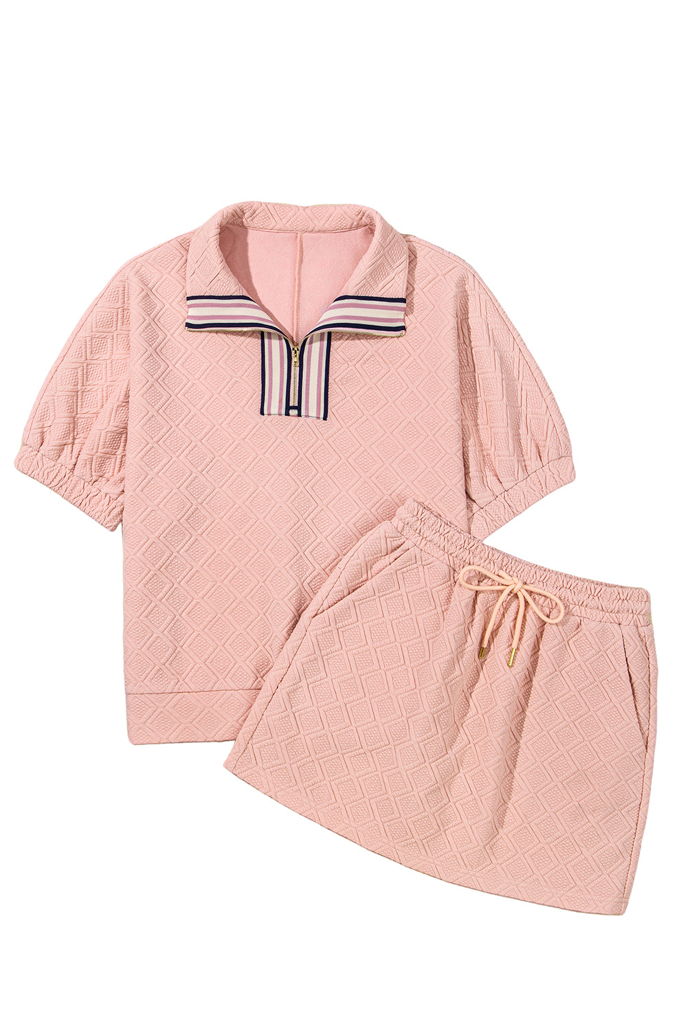 Blush Stripe Chic Skirt Set